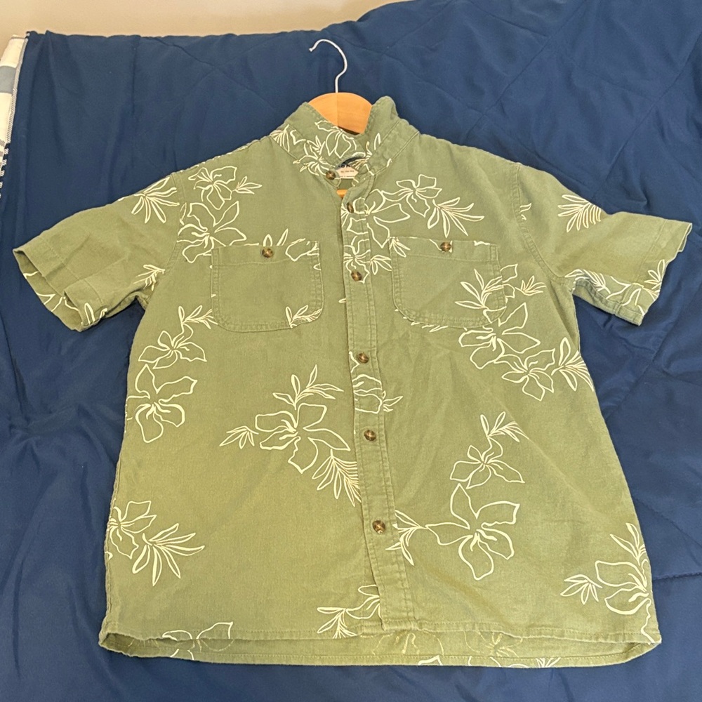Old Navy Green Floral Kids Shirt